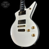 Front angle of Dean USA Custom Shop Cadillac Classic White.