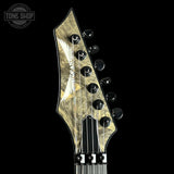 Headstock of Dean USA Custom Shop Exile Burl Maple Top.