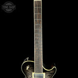 Fretboard of Collings CL City Limits DLX Quilt Top Acid Wash Charcoal Burst.