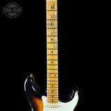 Fretboard of Fender Custom Shop 1957 Stratocaster Relic 2 Tone Sunburst AAA Maple Neck.