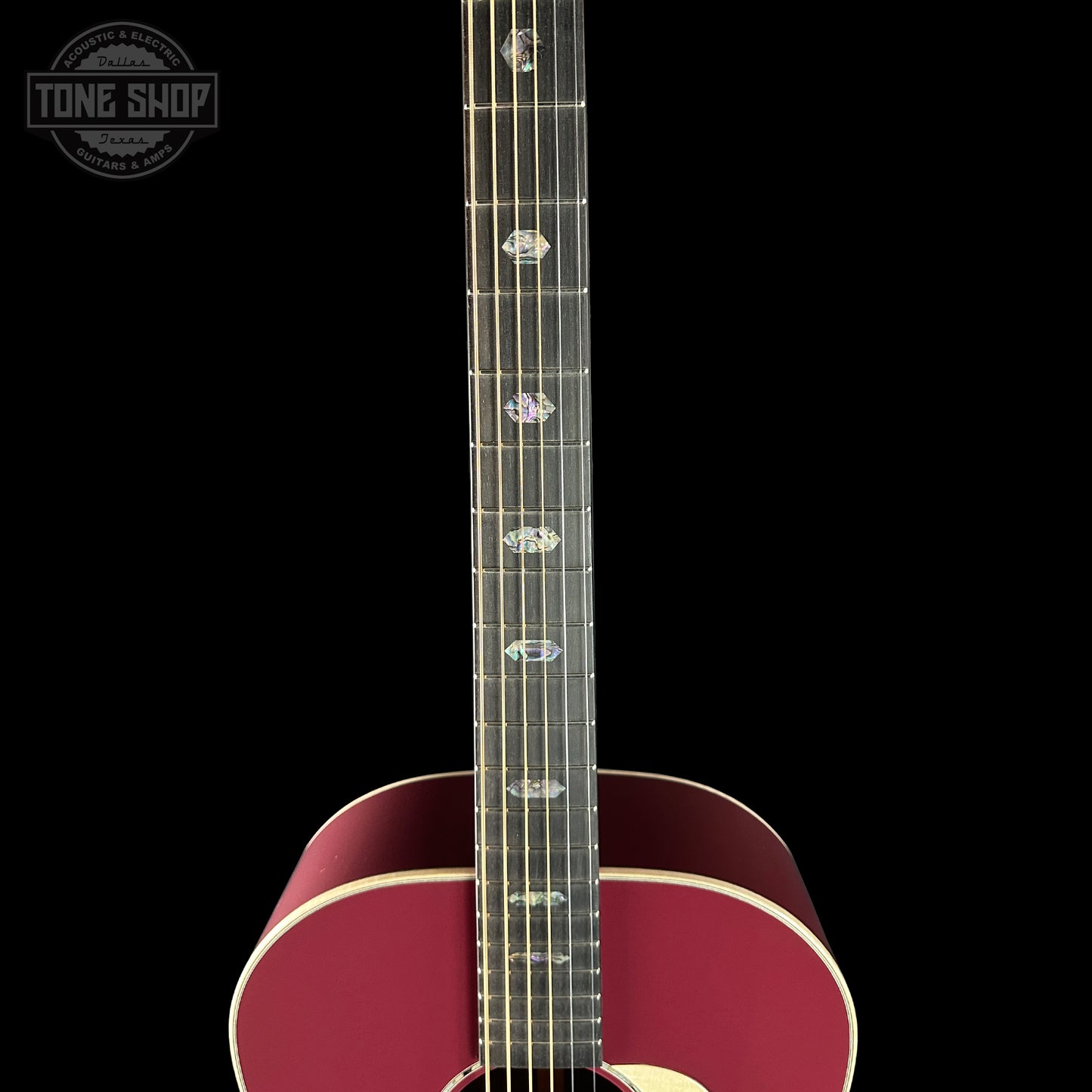 Fretboard of Martin Custom Shop Slope Shoulder Dread Spruce/Mahogany Burgundy.