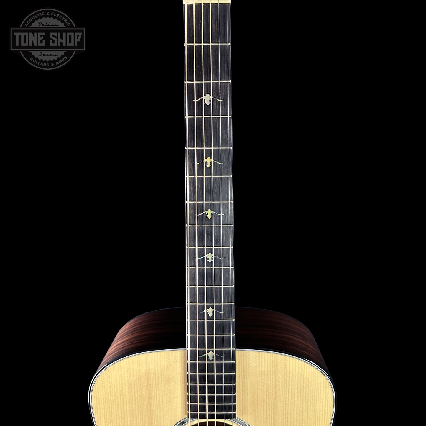 Fretboard of Taylor Custom TSG Anniversary Dread Adirondack / Indian Rosewood 1207245040.