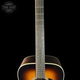 Fretboard of Martin Custom Shop Dread 28 Style 1935 Sunburst Adirondack / Wild Grain East Indian Rosewood.