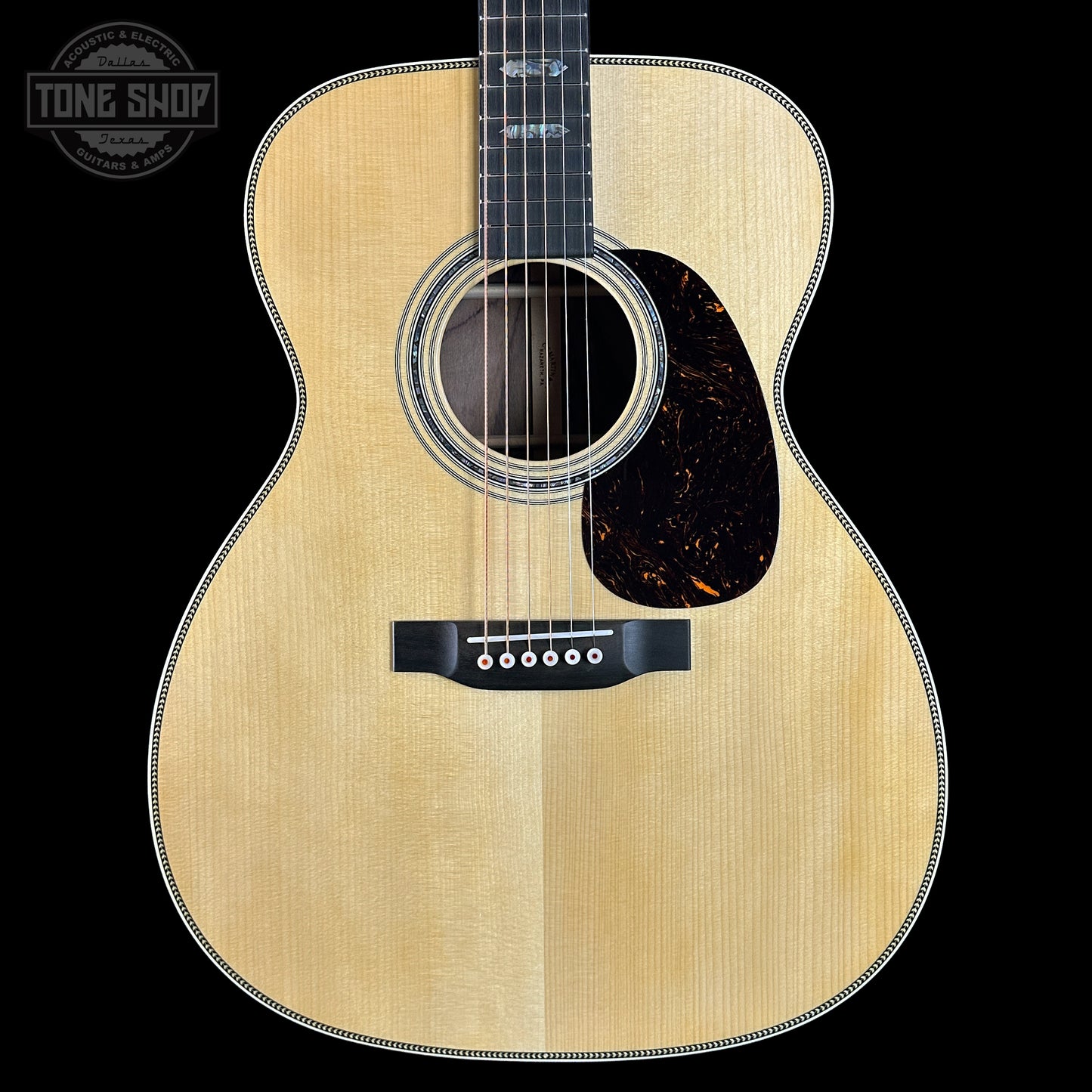 Front of Martin Custom Shop 0000 Wild Grain East Indian Rosewood.
