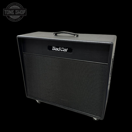 Guitar amplifier with 'Bad Cat' branding on a black background