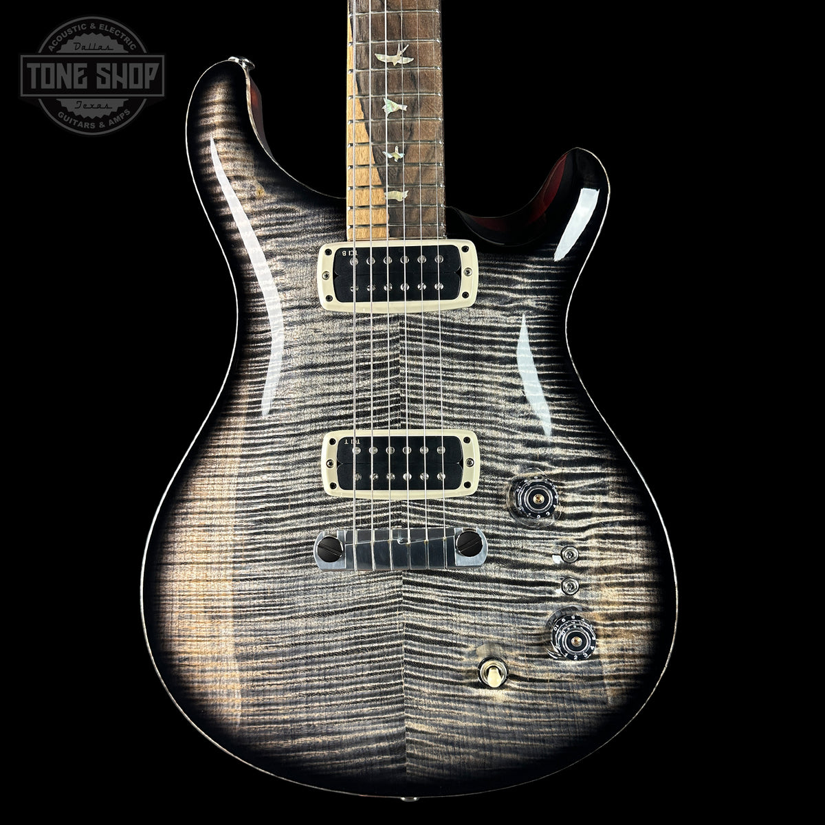 Front of PRS Paul Reed Smith Charcoal Phoenix Limited Edition.