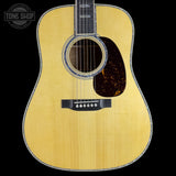 Front of Martin Custom Shop Dread 45 Style Adirondack/Exceptional Broad Figure Koa.