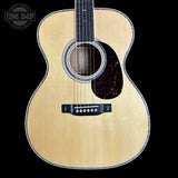 Front of Martin Custom Shop OM 41 Style Adirondack / Exceptional Broad Figure Koa.