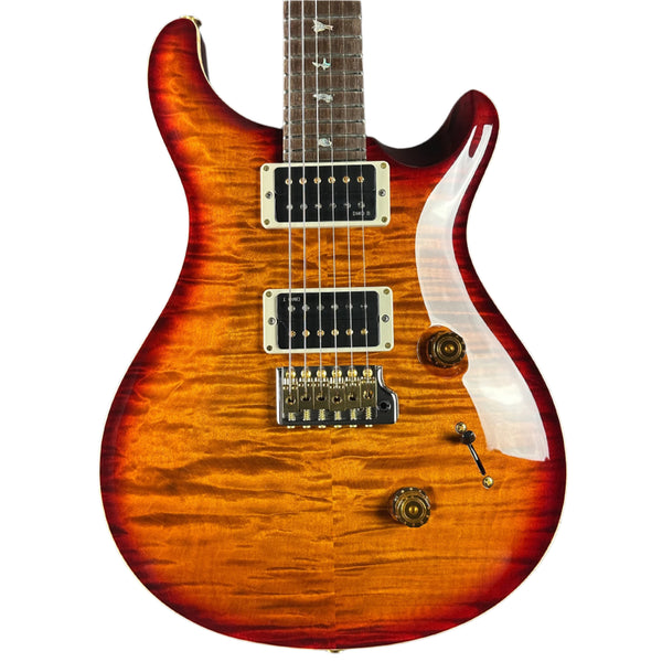 Front of PRS Wood Library Custom 24 Quilt 10 Top Dark Cherry Sunburst.