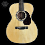 Front of Martin Custom Shop OM 14-Fret Wild Grain East Indian Rosewood.