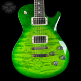 Front of PRS S2 Wood Library McCarty 594 Singlecut Quilt Eriza Verde.