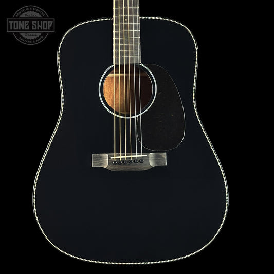 Front of Martin Custom Shop Dread 14-Fret Jaguar Claw Mahogany Black Top.