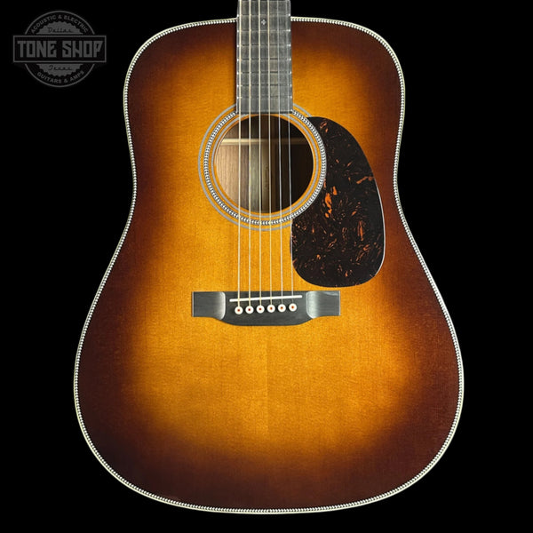 Front of Martin Custom Shop HD-28 1933 Ambertone Adirondack / Guatemalan Rosewood.