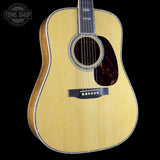 Front angle of Martin Custom Shop Dread 45 Style Adirondack/Exceptional Broad Figure Koa.