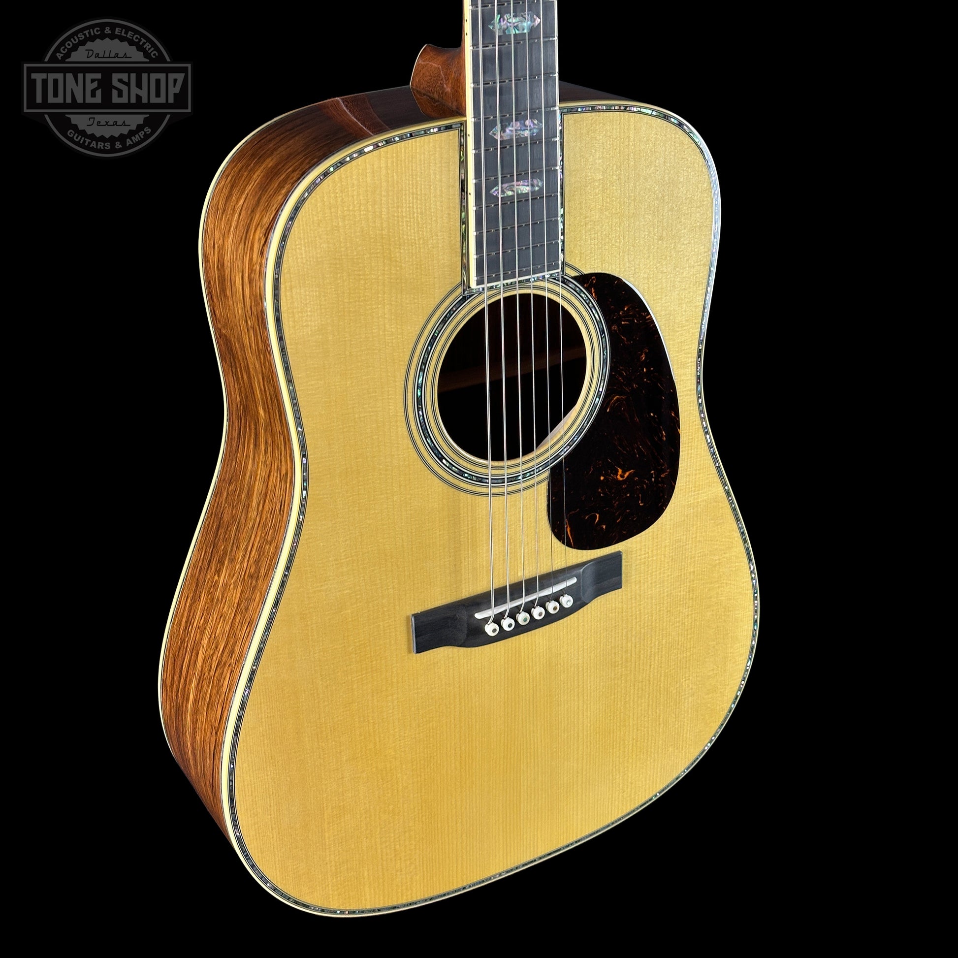 Front angle of Martin Custom Shop Dread 14-Fret Guatemalan Rosewood.