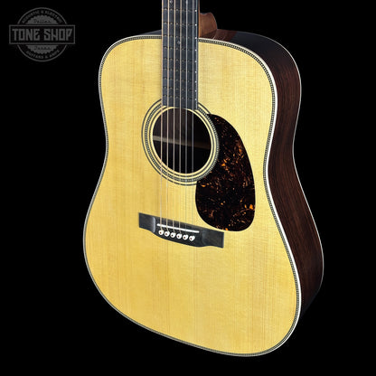 Front angle of Martin Custom Shop Dread 14-Fret Wild Grain East Indian Rosewood.