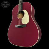 Front angle of Martin Custom Shop Slope Shoulder Dread Spruce/Mahogany Burgundy.