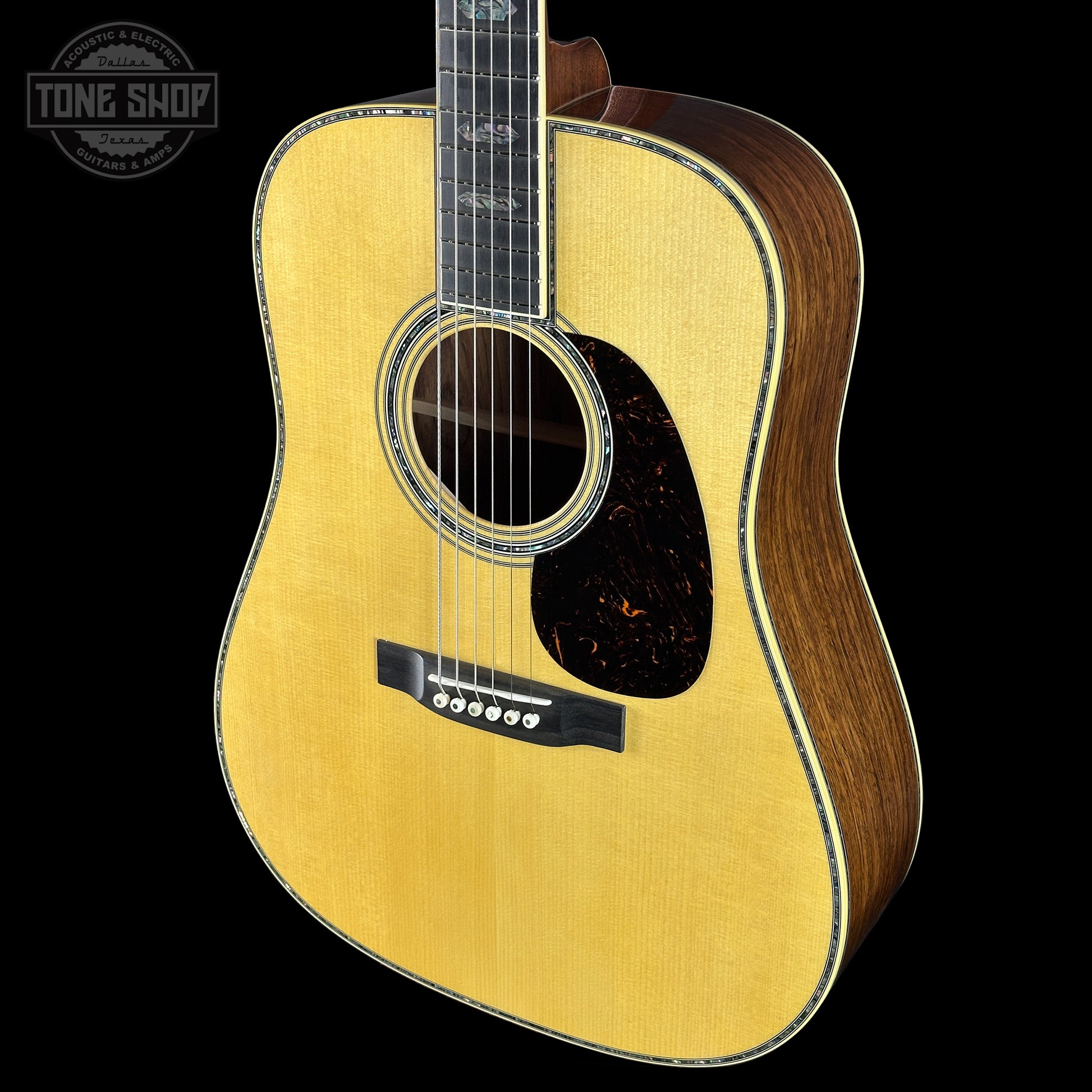 Front angle of Martin Custom Shop Dread 14-Fret Guatemalan Rosewood.