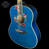 Front angle of Taylor 2025 Namm Custom #41 Grand Pacific Aquamarine Koi Motif.