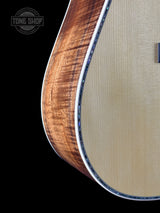 Lower bout of Martin Custom Shop Dread 41 Style Adirondack / Exceptional Broad Figure Koa.