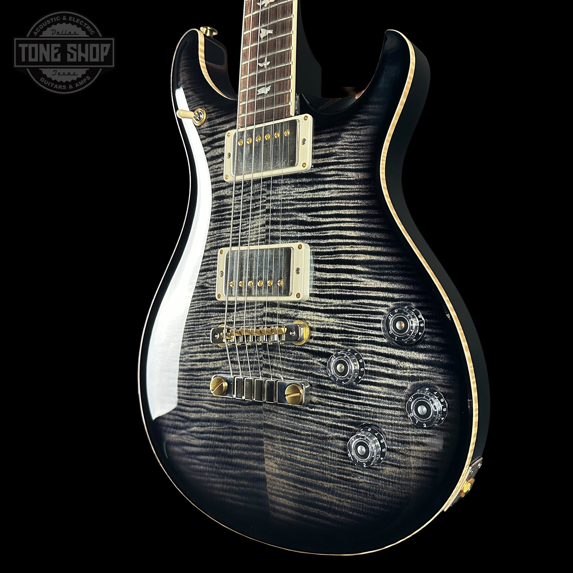 Front angle of 2023 PRS Paul Reed Smith McCarty 594 Purple Mist 10 Top.