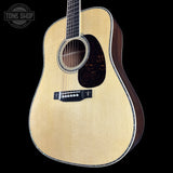 Front angle of Martin Custom Shop Dread 41 Style Adirondack/Sinker Mahogany.