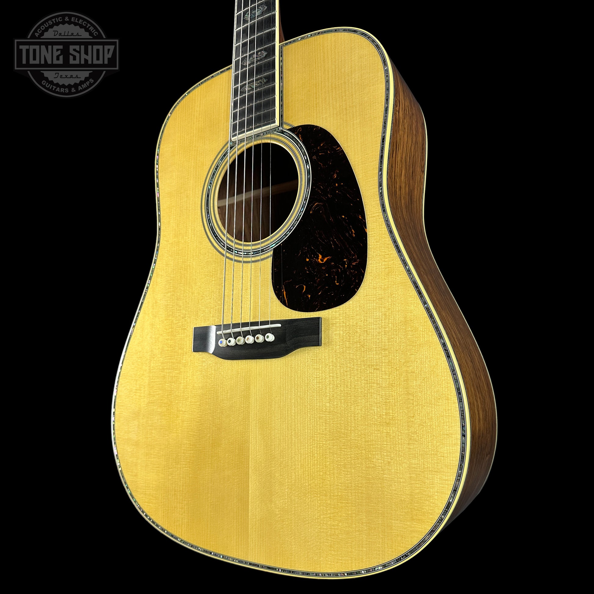 Front angle of Martin Custom Shop Dread 14-Fret Guatemalan Rosewood.