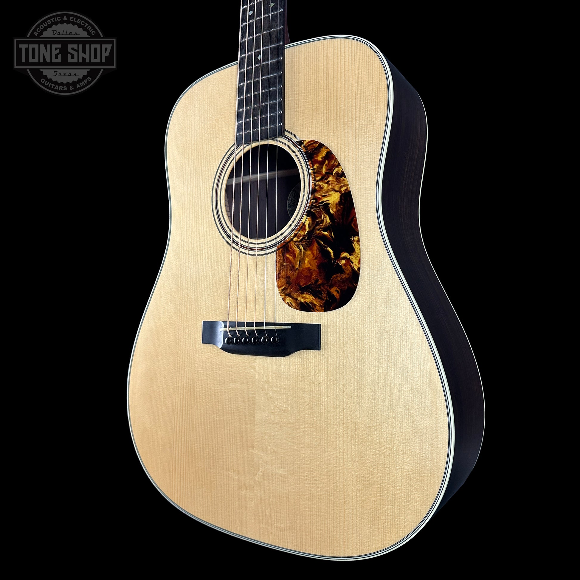 Front angle of Collings D2HA Hill Country Natural Adirondack.