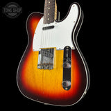 Front angle of Fender Custom Shop 1960's Telecaster Custom Journeyman Relic Chocolate 3 Tone Sunburst.