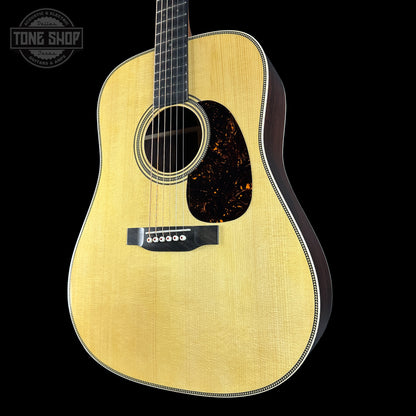 Front angle of Martin Custom Shop Dread 14-Fret Wild Grain East Indian Rosewood.