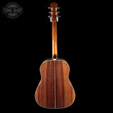 Full back of Collings CJ Adirondack Sunburst Tigerstripe Pickguard.