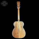 Full back of Martin Custom Shop OM 45 Style Adirondack/Exceptional Broad Figure Koa.