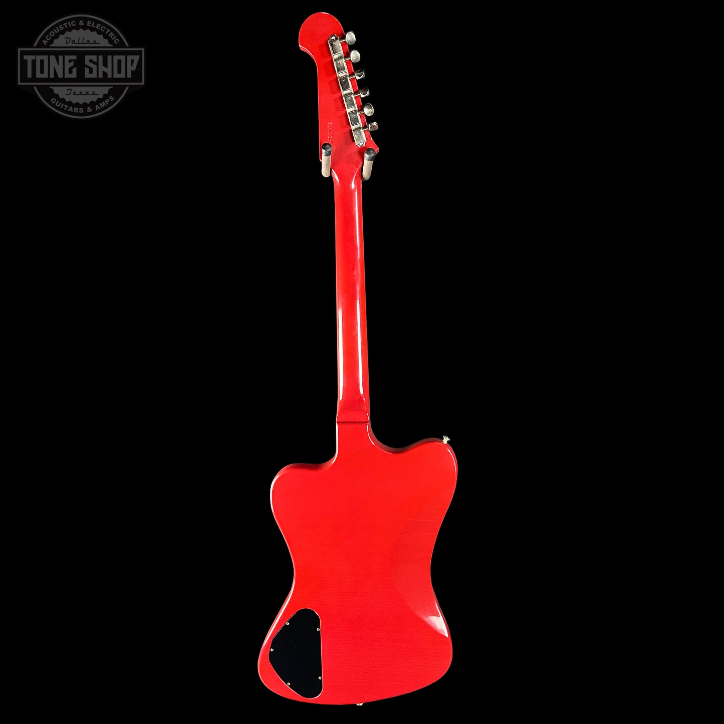 Full back of Gibson Custom Dealer Select 1965 Non Reverse Firebird Ember Red Ultra Light Aged.