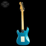 Full back of Fender Custom Shop 1963 Stratocaster Journeyman Relic Ocean Turquoise AAA Maple Neck.