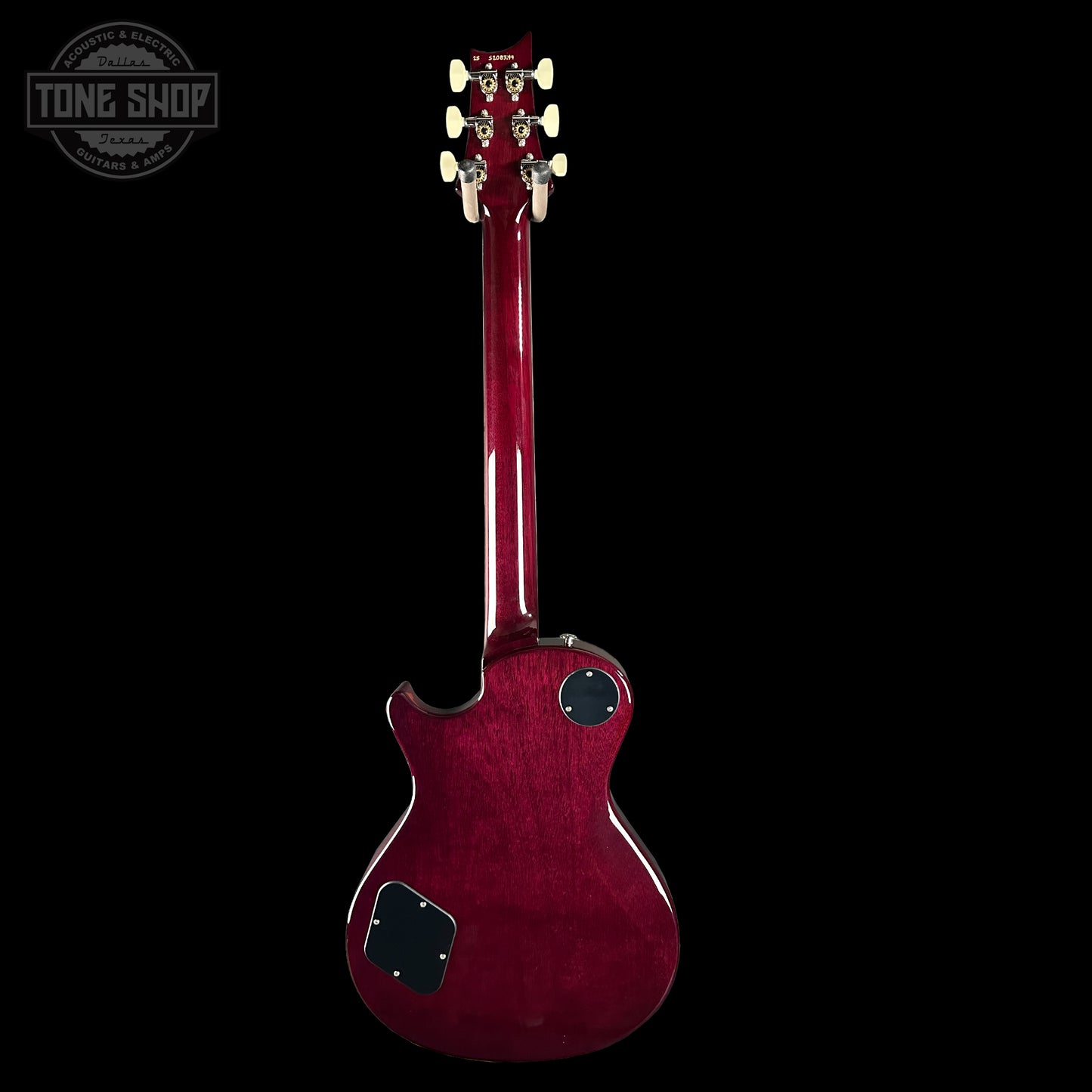 Full back of PRS S2 Wood Library McCarty 594 Singlecut Quilt Purple.