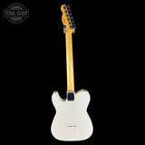 full back of Fender Custom Shop Vintage Custom 1950 Pine Esquire Time Capsule Aged White Blonde.