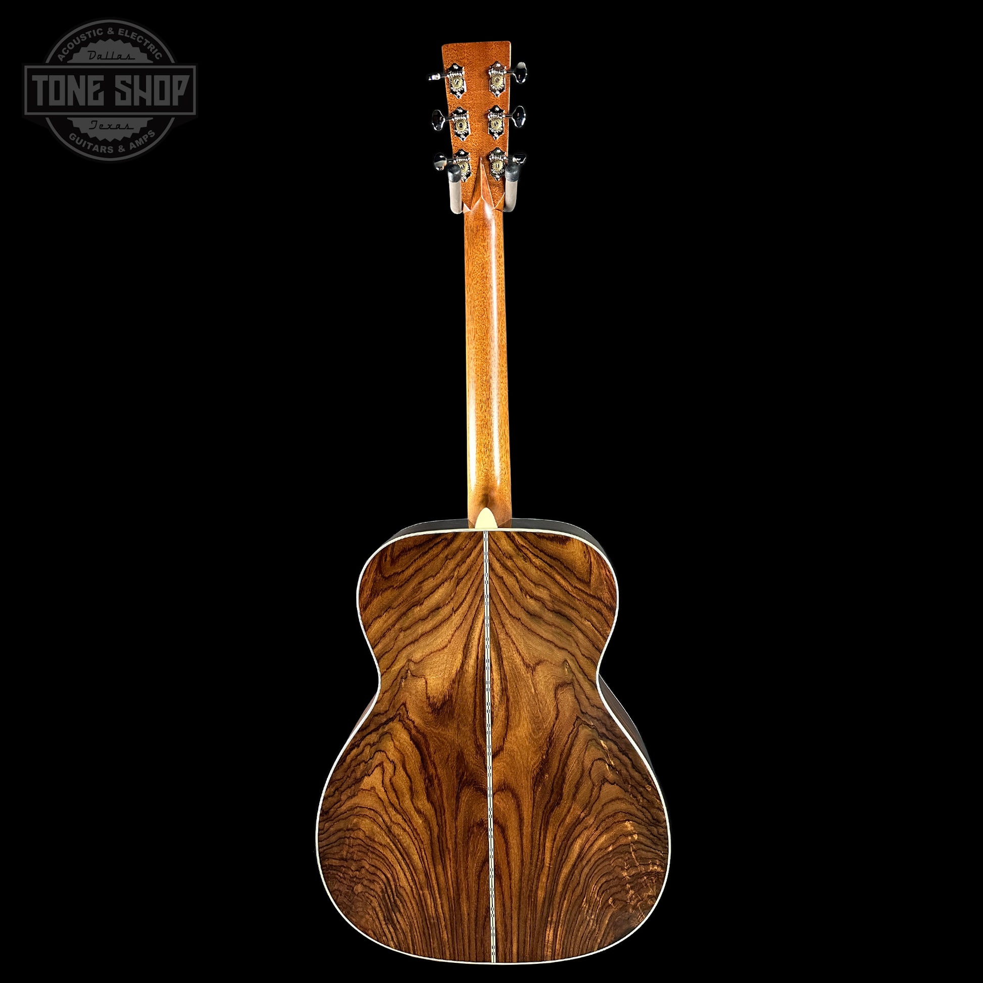 Full back of Martin Custom Shop 0000 Wild Grain East Indian Rosewood.