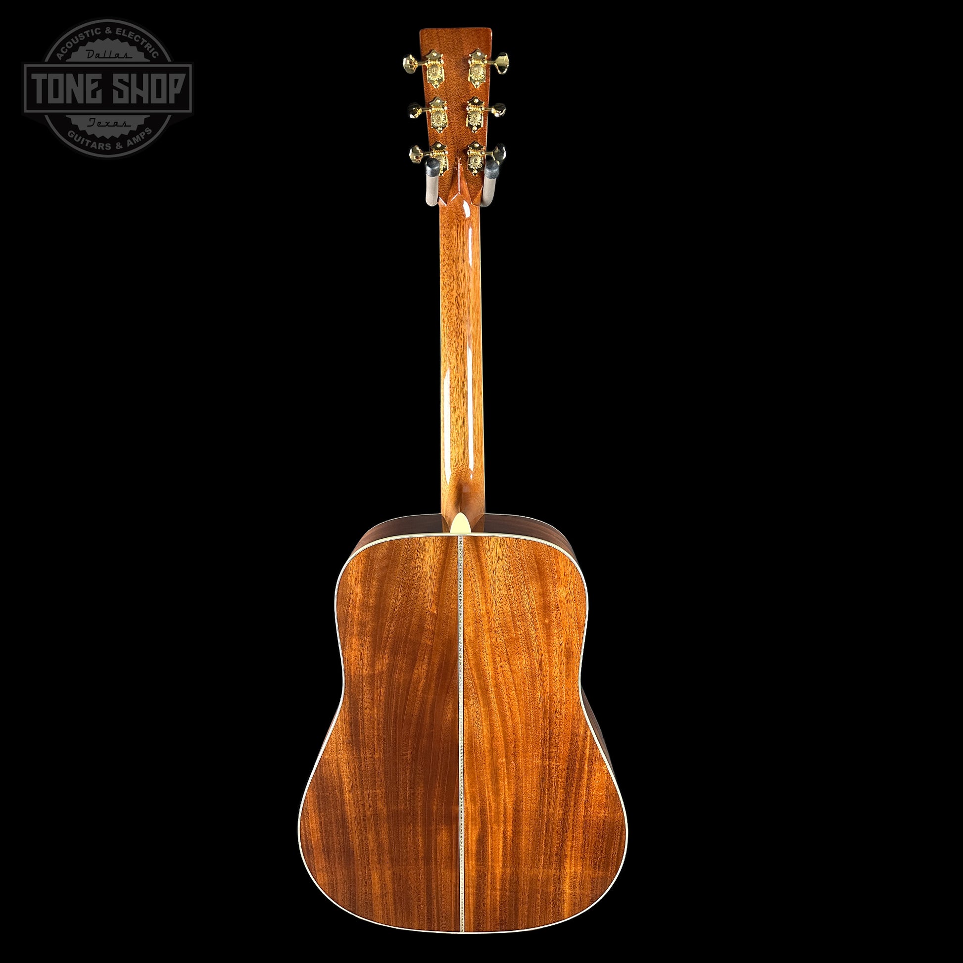 Full back of Martin Custom Shop Dread 42 Style Adirondack/Sinker Mahogany.