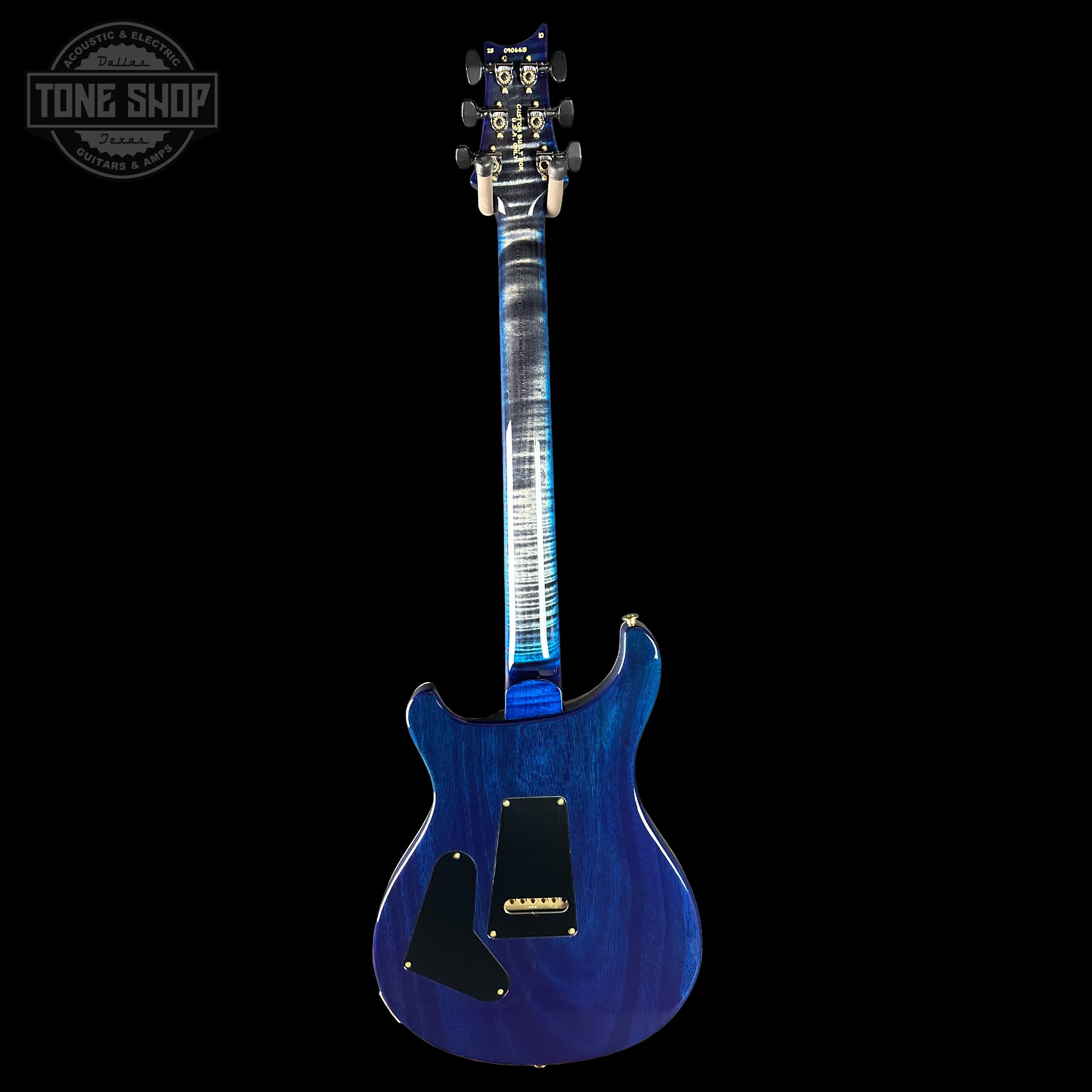 PRS Wood Library Custom 24 Quilt 10 Top Charcoal Blue Burst