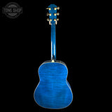 Full back of Taylor 2025 Namm Custom #41 Grand Pacific Aquamarine Koi Motif.
