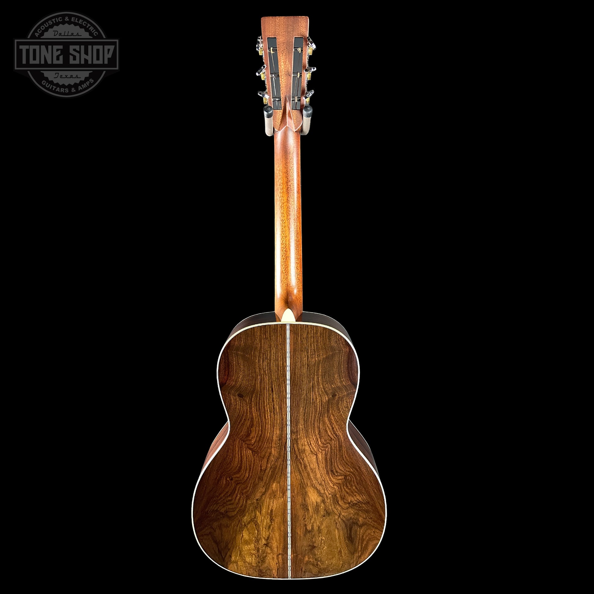 Full back of Martin Custom Shop 00-12 Fret Wild Grain East Indian Rosewood.