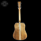 Full back of Martin Custom Shop HD-28 Adirondack / Exceptional Broad Figure Koa.