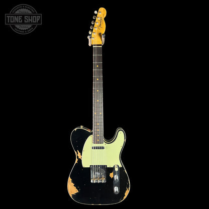 Full front of Fender Custom Shop Time Machine '60 Tele Custom Heavy Relic Aged Black.