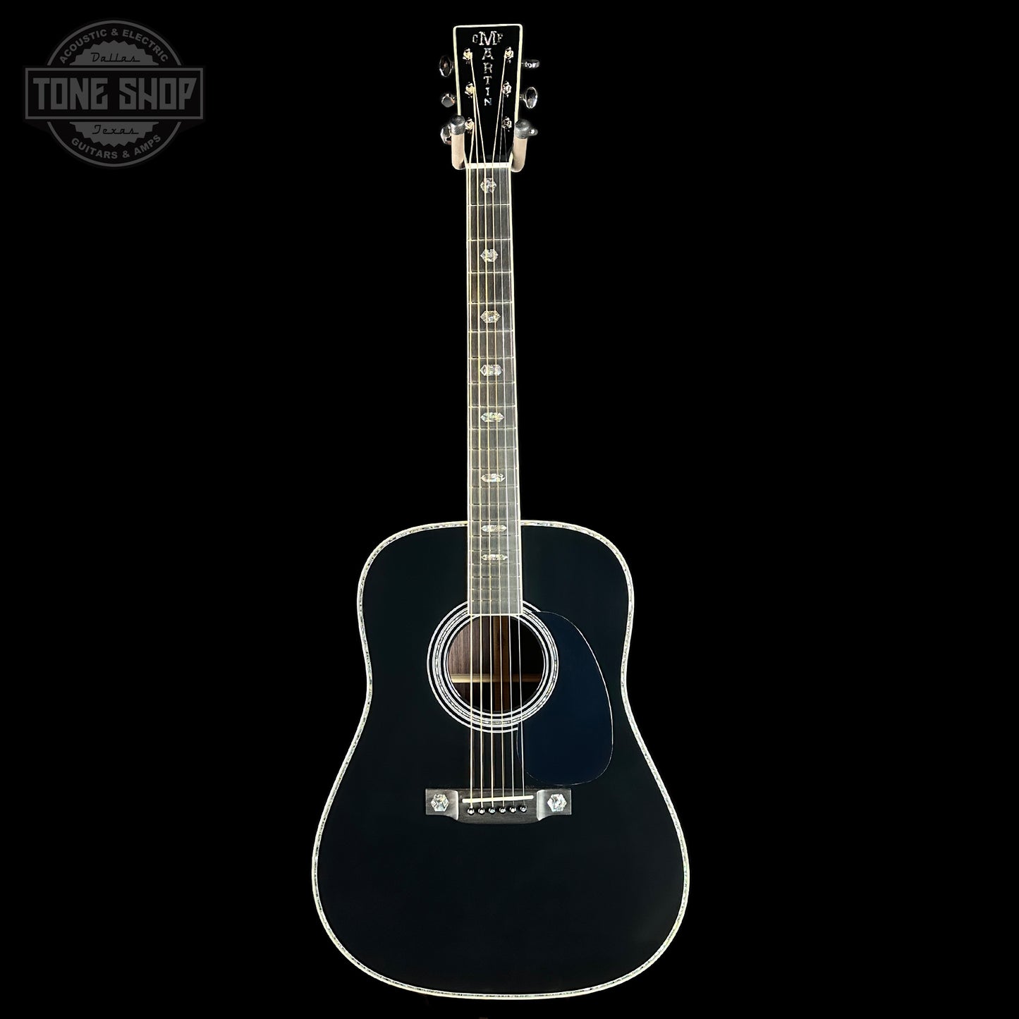 Full front of Martin Custom Shop D-41 Black Sitka/EIR.