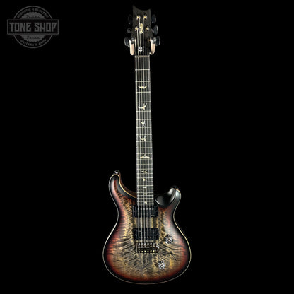 Full front of PRS 40th Anniversary Custom 24 Satin Limited Charcoal Tri-Burst.