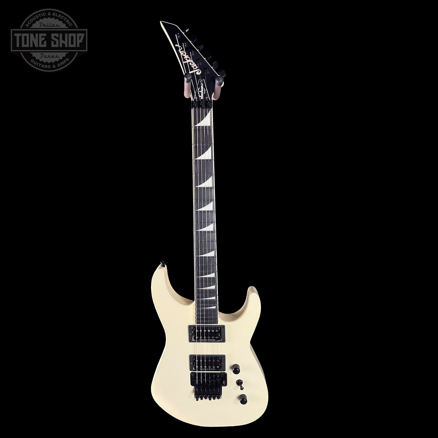 Full front of Jackson Custom Shop TSG Illuminati SL2H FR Vanilla Shake.