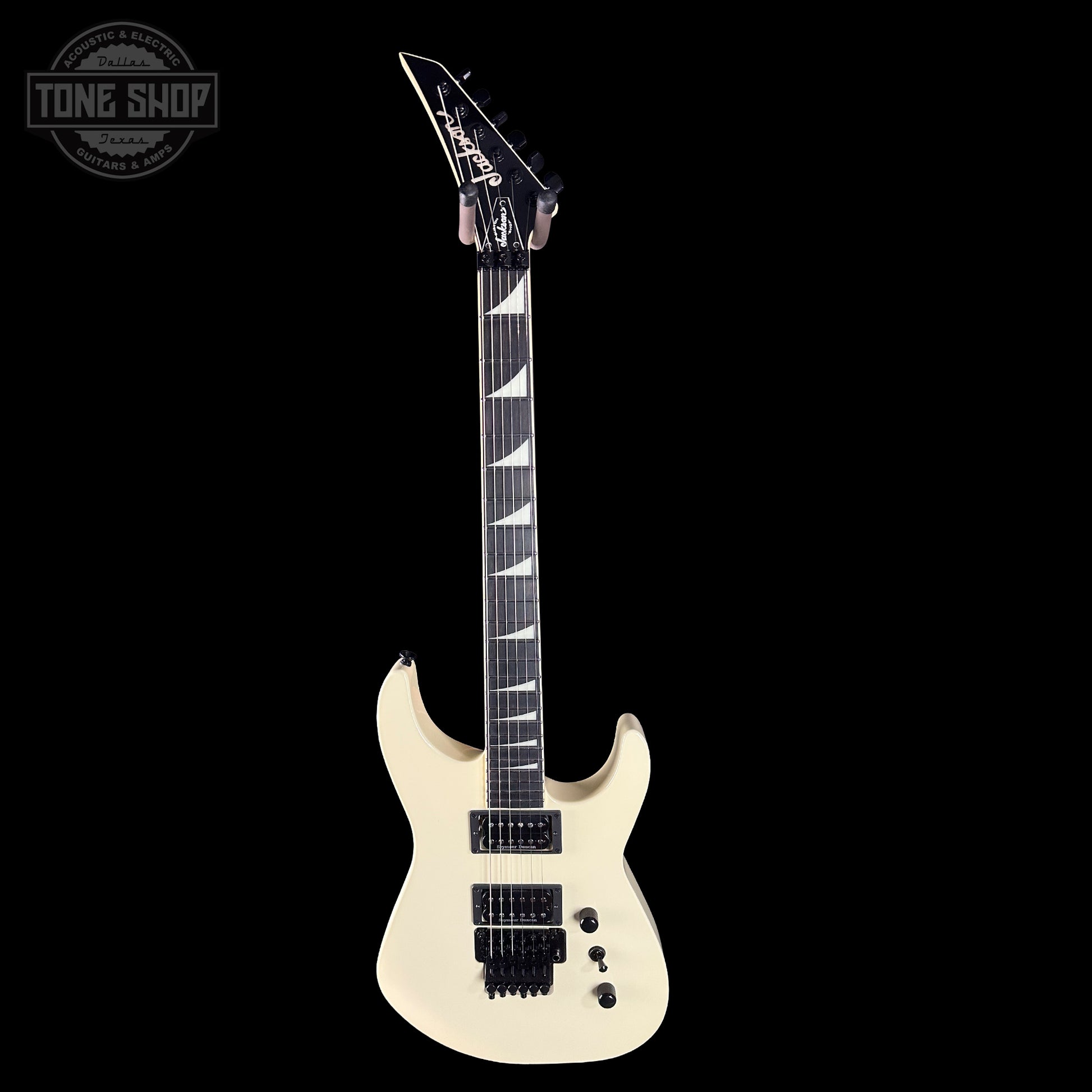 Full front of Jackson Custom Shop TSG Illuminati SL2H FR Vanilla Shake.