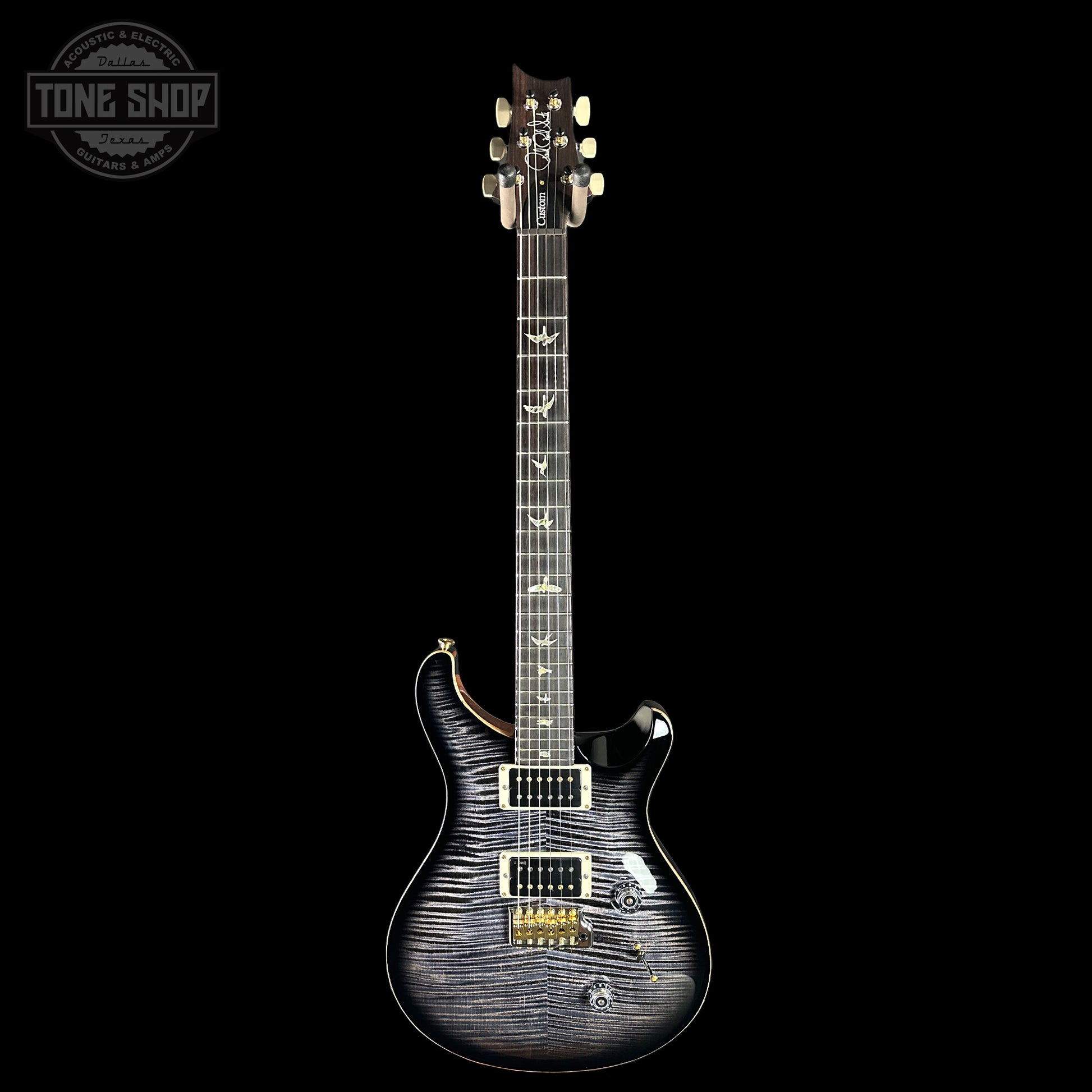 Full front of PRS Custom 24 10 Top Purple Mist.