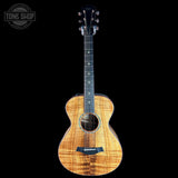 Full front of Taylor 2025 Namm Custom #40 Grand Concert AA Koa.