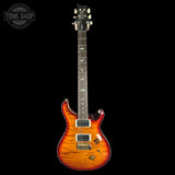 Full front of PRS Wood Library Custom 24 Quilt 10 Top Dark Cherry Sunburst.